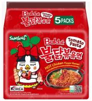 Лапша быстрого приготовления Samyang Hot Chicken Flavor Ramen Buldak Tomato Pasta острая с курицей в томатной пасте (Корея), 140 г (5 шт)