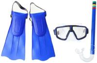 Набор для плавания ONLITOP, детский, 3 предмета: маска, трубка, ласты безразмерные, в пакете, цвет микс