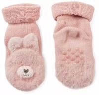 88152, Носки для новорожденных Happy Baby, теплые носочки детские для девочки, мальчика, нескользящая подошва, 11 размер, розовые