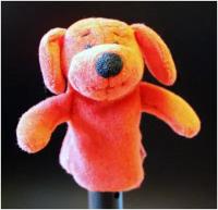 Кукольный театр мягкая игрушка Собачка красная на палец 8 см