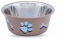 Миска Lilli Pet METAL STAR Paw&bone для животных, 850 мл, коричневая