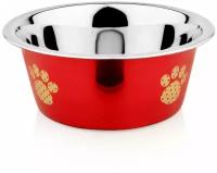 Миска Lilli Pet METAL STAR Paw&bone для животных,240мл,красная