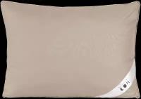 Подушка лебяжий пух 50х70 "Mokko" Кофейного цвета гипоаллергенная / Подарок на Новый год