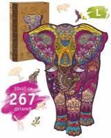 Деревянный пазл Woozzle "Величественный слон" 30х40 см (большой) 267 деталей