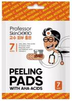 Набор корейских тканевых пилинг-дисков для лица Professor SkinGOOD "PEELING PADS WITH AHA-ACIDS" с AHA-кислотами и витамином C, глубокое очищение и обновление кожи, улучшение цвета и ровный тон лица, белый, 7шт