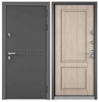 Дверь входная для дома Torex Snegir Termo 880х2050 правый, тепло-шумоизоляция терморазрыв, антикоррозийная защита, замки 3-го класса, коричневый/серый