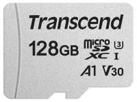 Карта памяти Transcend microSDXC 128 ГБ Class 10, V30, A1, UHS-I U1, R/W 100/40 МБ/с, адаптер на SD