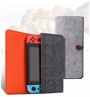 Защитный чехол из войлока для Joy-Con Nintendo Switch (Нинтендо Свитч), темно-серый
