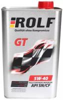 Моторное масло ROLF GT SAE 5W-40, API SN/CF Синтетическое 1 л