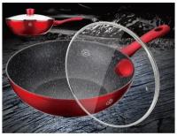 Сковорода ВОК MEISTERKLASSE MK-1030-30 красная из литого алюминия с гранитным покрытием 30 см