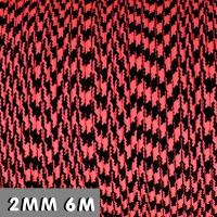 Русский паракорд 2мм (тонкий шнур) Неон черно-розовый 6м