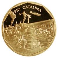 (1991) Монета Маршалловы Острова 1991 год 10 долларов "PBY Каталина" Латунь UNC