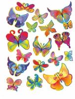Наклейка легкосъемная интерьерная "Радужные бабочки"
