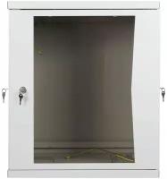Кддс Настенный разборный шкаф 19", 12U, стеклянная дверь, 600х450, серый УТ000003577