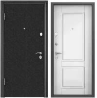 Дверь входная для квартиры Torex Delta-100 860х2050, правый, тепло-шумоизоляция, антикоррозийная защита, замки 4-го и 2-го класса защиты, черный/белый