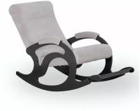 Кресло-качалка для дома с откидной подножкой Тироль велюр цвет Светло серый Dove ширина 64 см