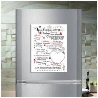 Магнит табличка на холодильник (30 см х 22,5 см) Правила семьи Сувенирный магнит Подарок для семьи Декор интерьера №1