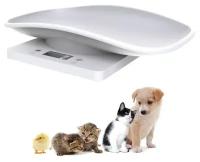 Весы универсальные для детей и животных до 10 кг / Электронный портативный инструмент для измерения веса / Белый