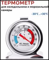 Термометр для холодильника и морозильной камеры, нержавеющая сталь /термометр для кухни стальной /термометр для морозилки /термометр кухонный CGPro