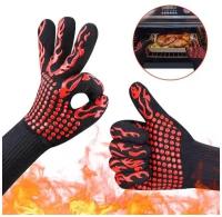 Термостойкие и жаропрочные перчатки- прихватки/для гриля, мангала, духовки, камина и барбекю, BBQ