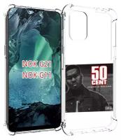 Чехол MyPads 50 Cent - Power Of The Dollar для Nokia G11 / G21 задняя-панель-накладка-бампер