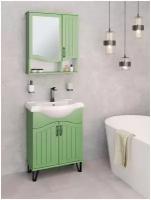Комплект мебели для ванной Runo Марсель 65 /зеленый/