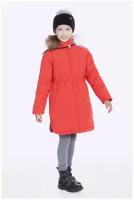 Пальто зимнее для девочки 103401 красный 32, 122