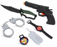 Большой Набор Полицейского Пистолет с наручниками / Полицейский детский набор для мальчика / Спецназ