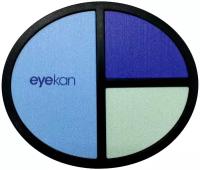 Контейнер для контактных линз Eyekan с зеркалом, пинцетом, присоской и флаконом для раствора "Three colors", голубой