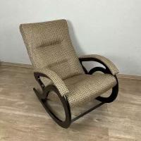 Кресло-качалка Классика для дома и дачи, обивка из рогожки, цвет коричневый