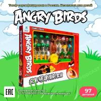 Большой детский игровой набор Angry Birds для мальчиков, девочек / конструктор игрушка развивающий для детей с рогаткой, 97 шт