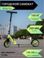 Самокат городской 2-х колесный 200мм Scooter зеленый