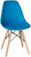 Обеденный пластиковый стул для кухни со спинкой для кухни кухонного стола спальни гостиной туалетного столика DSW, голубой